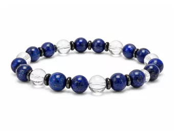 Pulsera de Cristal de Roca y Lapislázuli AA cuentas 8mm