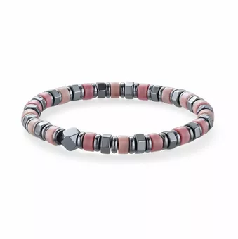 Pulsera de Rodonita y Hematita A cuentas 6x3mm