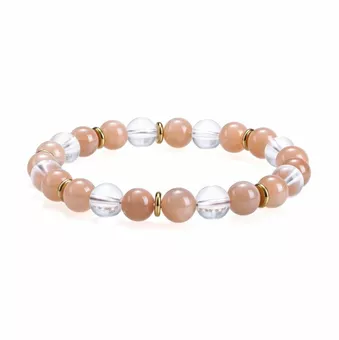 Pulsera de Cristal de Roca y Piedra del Sol AA cuentas 8mm