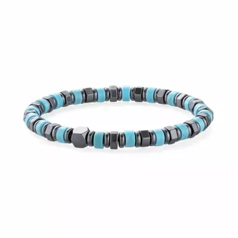 Pulsera de Turquénita y Hematita A cuentas 6mm