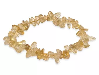 Pulsera chips de citrino calentados 5-8mm 18cm
