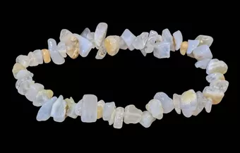 Pulsera Calcedonia Azul chips 5-8mm 18cm