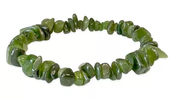 Pulsera de jade canadiense con chips de nefrita AA de 5-8 mm