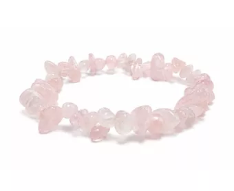 Pulsera Chips de Cuarzo Rosa AB 5-8mm