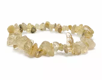Pulsera chips de Cuarzo Cristal de Roca Rutilado A 5-8mm