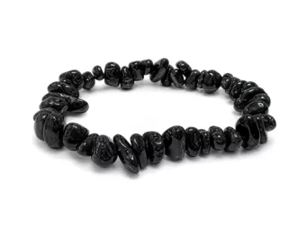 Pulsera de Turmalina Negra con Piedras Irregulares A 5-8mm