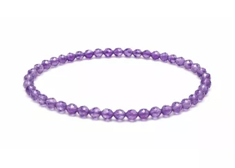 Pulsera de Amatista Facetada Calidad AA – Cuentas de 3 mm