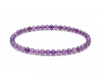 Pulsera de Amatista Facetada Calidad A – Cuentas de 3 mm