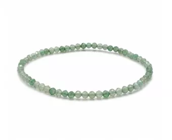 Pulsera de Aventurina Verde Facetada Calidad A – Cuentas de 3 mm