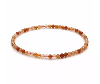 Pulsera de Cornalina Facetada A – Cuentas de 3 mm