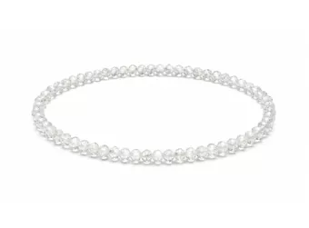 Pulsera de Cristal de Roca Facetado Calidad A – Cuentas de 3 mm