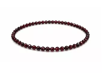 Pulsera de Granate Rojo Facetado AA – Cuentas de 3 mm