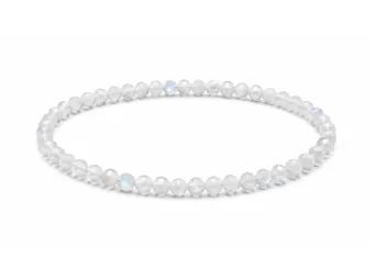 Pulsera de Piedra de Luna Blanca Peristerita Facetada AA – Cuentas de 3 mm