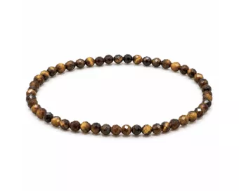 Pulsera de Ojo de Tigre Facetado Calidad A – Cuentas de 3 mm