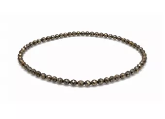Pulsera de Pirita Facetada Calidad A – Cuentas de 3 mm
