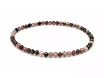 Pulsera de Rodonita Australiana Facetada Calidad A – Cuentas de 3 mm