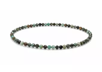 Pulsera de Turquesa Africana Natural Facetada Calidad A – Cuentas de 3 mm