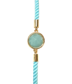 Pulsera De Cuerda De Latón Amazonita Redonda Facetada 12mm