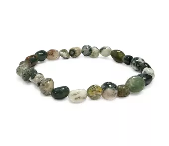 Pulsera de Piedras Rodadas de Ágata Árbol A 6-8mm