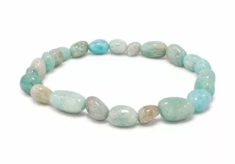 Pulsera de piedras rodadas de Amazonita de Perú A 5-8mm