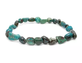 Pulsera de Piedras Pulidas de Crisocola A 6-8mm