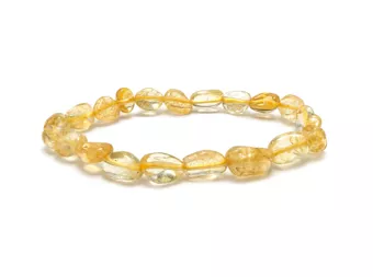 Pulsera de Citrino Natural con Piedras Rodadas A+ 6-8 mm