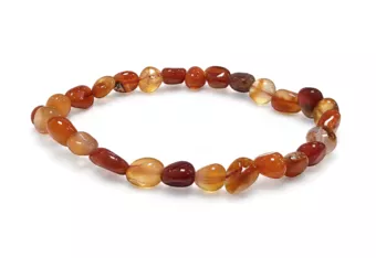 Pulsera de Cornalina con Piedras Rodadas A 6-8 mm
