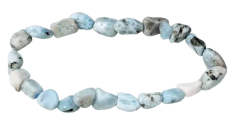 Pulsera de Piedras Rodadas de Larimar AA 5-8 mm