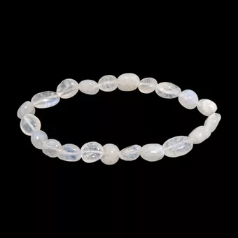 Pulsera de piedras rodadas de Piedra Luna Blanca Peristerita A+ 6-8mm