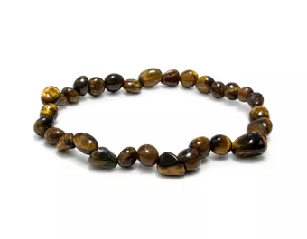 Pulsera de Ojo de Tigre con Piedras Rodadas A 6-8 mm