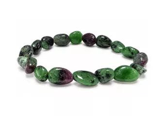 Pulsera de Piedras Rodadas de Rubí Zoisita A 8-10 mm