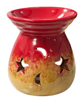 Quemador de aceite cerámico degradado rojo 8,5 cm