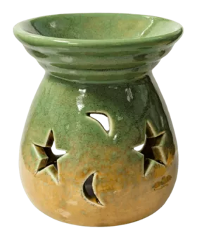Quemador de aceite cerámico degradado verde 8,5 cm