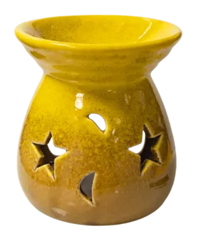 Quemador de aceite cerámico degradado amarillo 8,5 cm