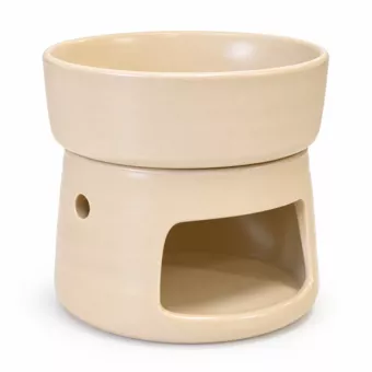 Quemador de Perfume Beige Claro de Cerámica de 9,3 cm
