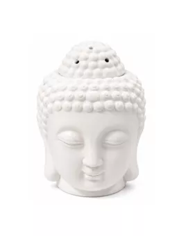 Quemador de Aceite Cabeza de Buda de Cerámica Blanca 14cm