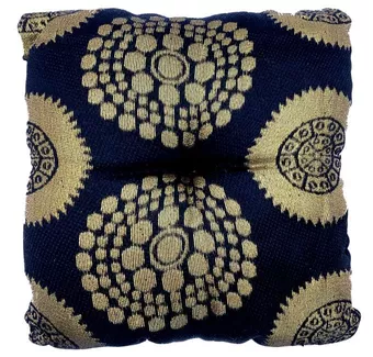 Cojín cuadrado negro para cuenco tibetano 15 cm