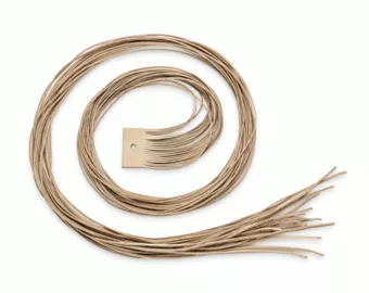 Lote de 20 Cordones de Cuero Plano Beige Arena 2 mm × 120 cm para Colgantes