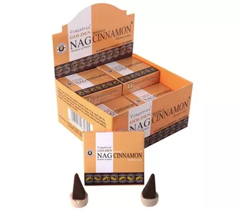 Incienso Vijayshree Golden Nag Canela en Conos
