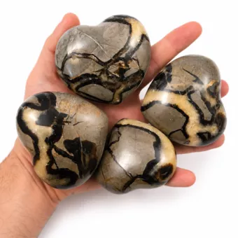 Lote de 4 corazones de septaria de 1080 g