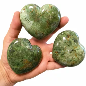 Juego de 3 corazones serpentinos pulidos, 0,700 kg