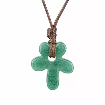 Collar de flor de aventurina verde A