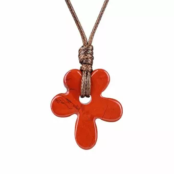 Collar de flor de jaspe rojo A