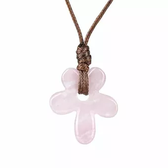 Collar de flor de cuarzo rosa A