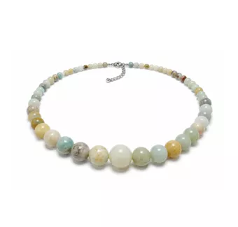 Collar Degradado de Amazonita Multicolor A Perlas 4-12mm 50cm