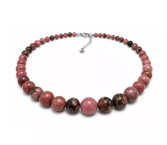 Collar Degradado de Rodonita A Perlas 4-12mm 50cm