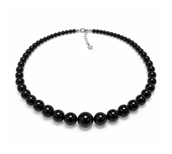 Collar Degradado de Turmalina Negra AB Perlas 4-12 mm 50 cm
