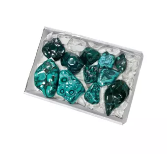 Pack de Malaquita AA Pulida en un Lado 10-14 Piezas 1700-1900 g