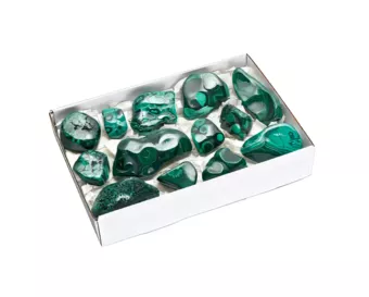 Pack de Malaquita AA Pulida en un Lado 10-14 Piezas 1700-1900 g