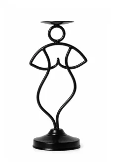 Portavelas de Metal Negro Silueta Bailarina 27cm